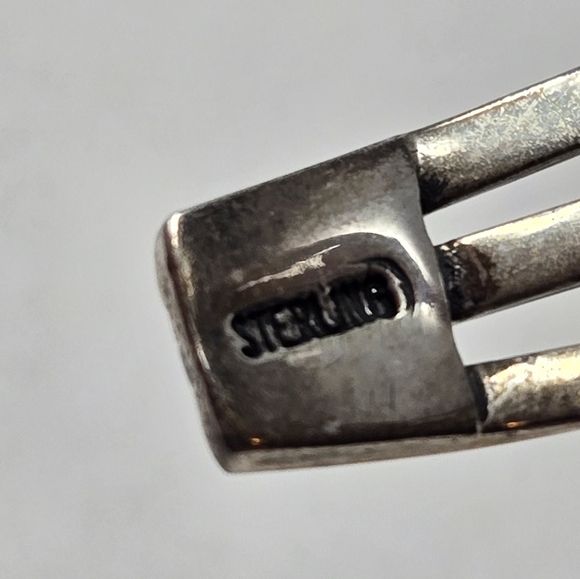 Mojave Purple Turquoise Sterling Silver Cuff Marked Sterling Made In Phillipines - Picture 6 of 12